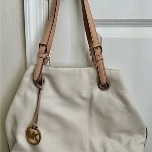Michael Kors Cream Leather Tote Bag